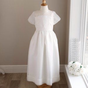 Strasburg Dress Flower Girl Special Occasion Soft-White Organza Size 14 LIKE NEW